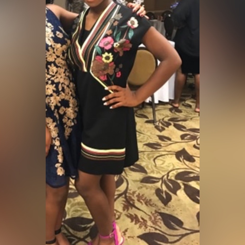 Zara black mini dress V neck tunic